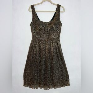 Joseph Ribkoff 10 Metallic Gold Silver Copper Cocktail Formal Party Dress
